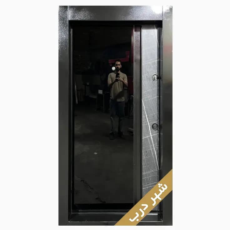 درب ضد سرقت Glass Noir با دستگیره مخفی