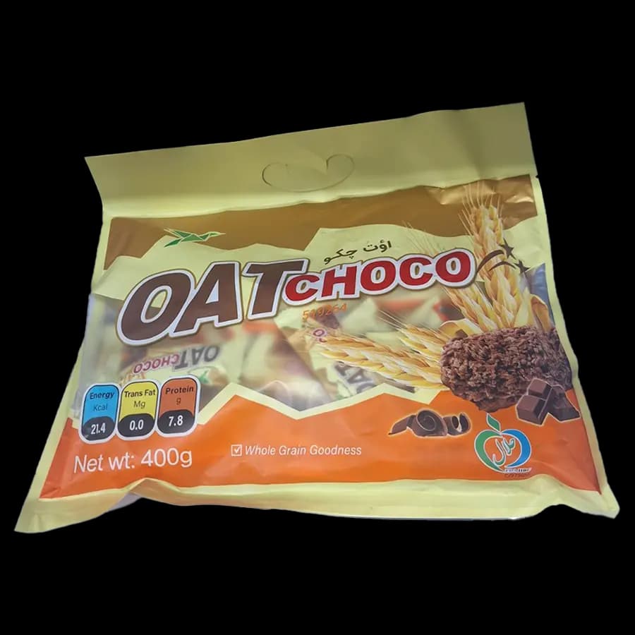 بیسکویت اوت میل (پرک جو دوسر) برند اوت چکو (OAT CHOCO) با طعم شکلات 400 گرمی