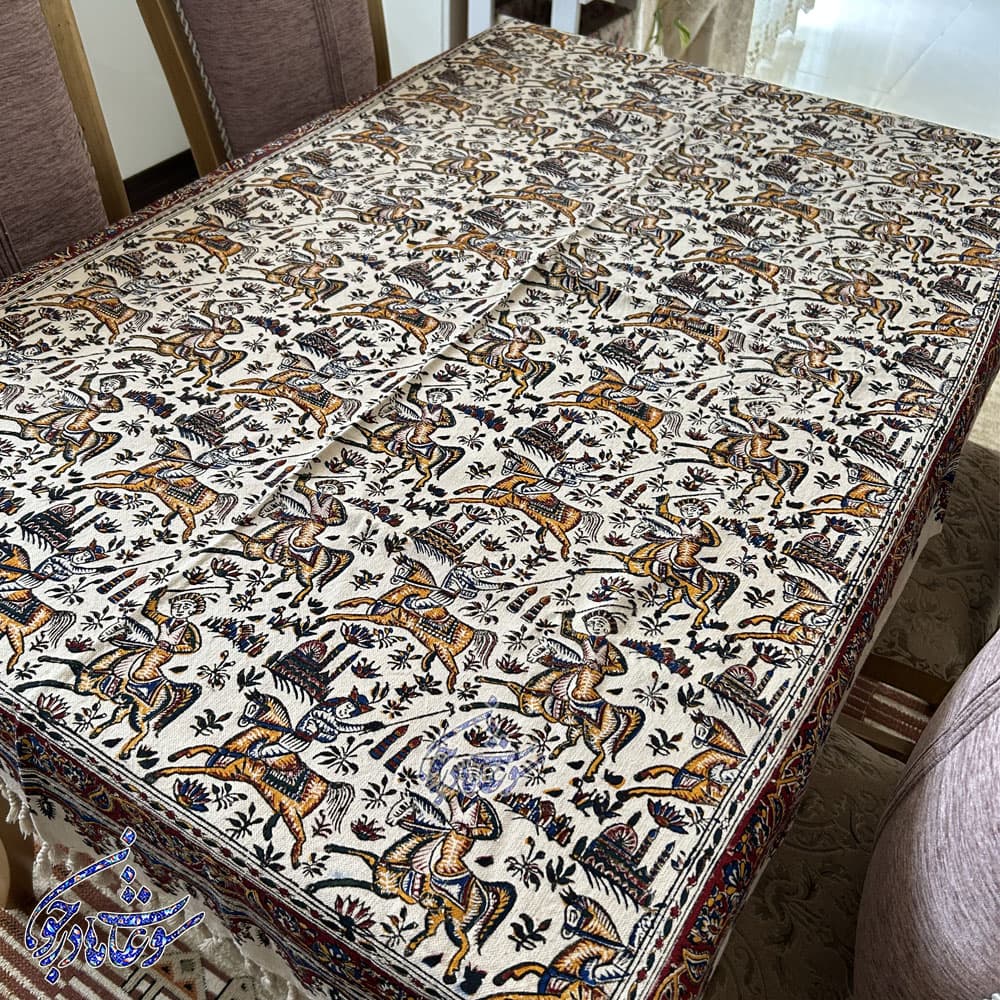 رومیزی قلمکار طرح چوگان — تصویر ۳