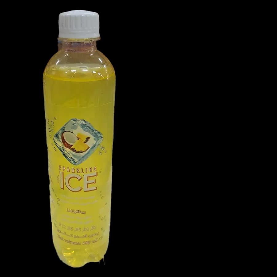 نوشابه گازدار بدون قند پژ آیس (Pezh Ice) طعم آناناس و نارگیل حجم 500 میل باکس 12 عددی — تصویر ۲