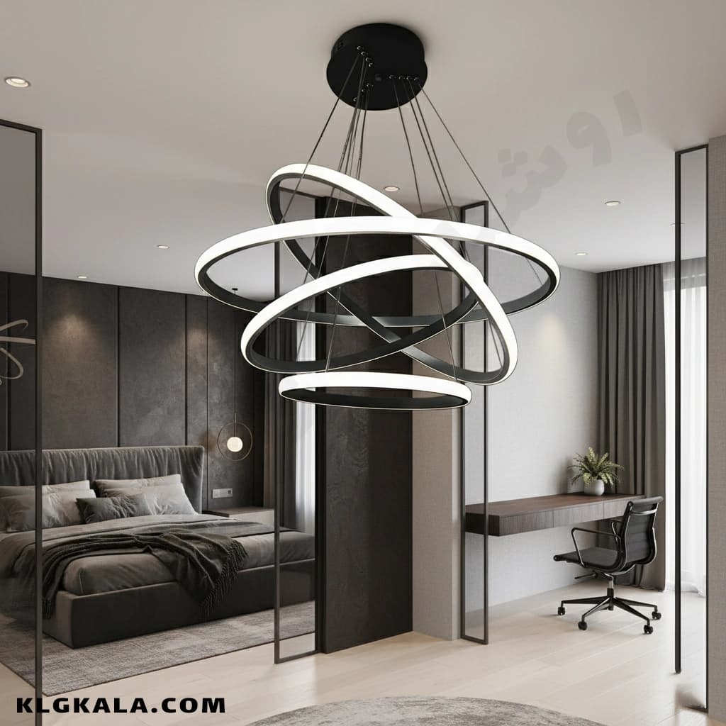 لوستر مدرن اس ام دی مدل حلقه ای چهار طبقه قطر 60 – 50 – 40 – 30