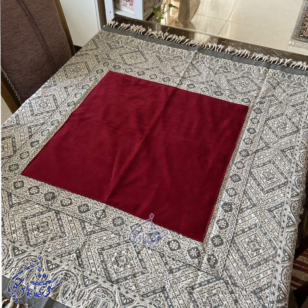 رومیزی قلمکار مخمل تک رنگ 4 نفره