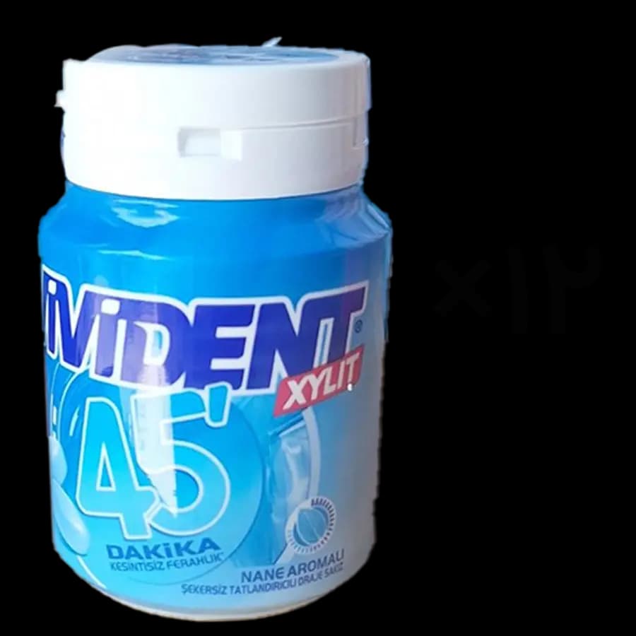 آدامس ویویدنت بدون قند مدل ۴۵ دقیقه – حاوی زایلیتول (45 Dakika / Xylit) 63 گرمی طعم نعناع – بسته 12 عددی — تصویر ۲