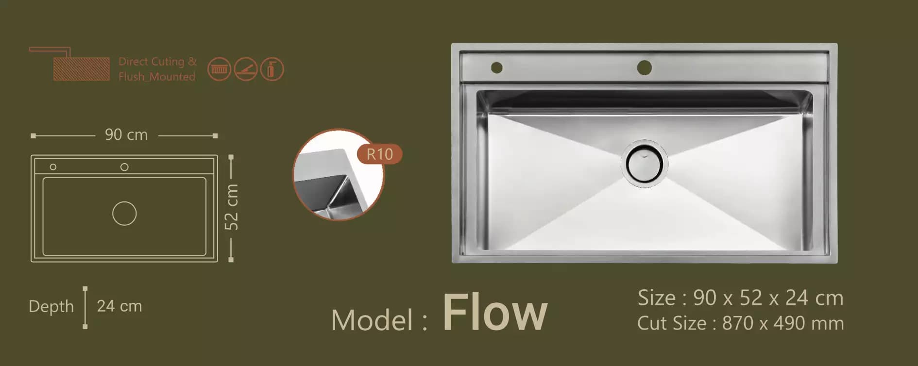سینک ظرفشویی بوچی Bocchi مدل فلو Flow — تصویر ۲