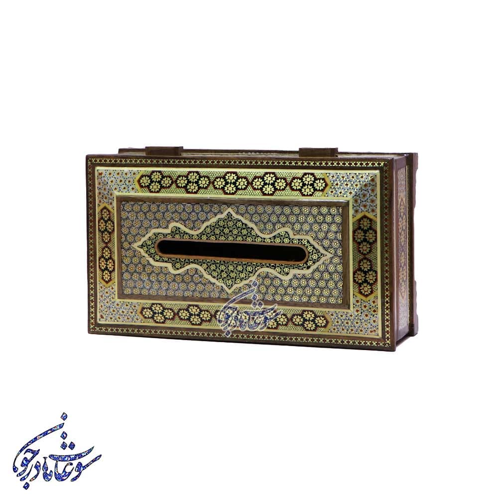 جعبه دستمال کاغذی خاتم مدل صلیبی — تصویر ۴