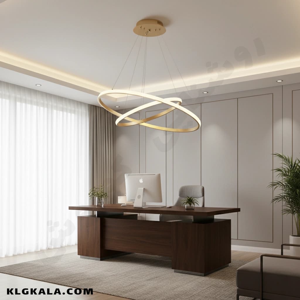 لوستر مدرن اس ام دی مدل حلقه ای دو طبقه قطر 60 – 40