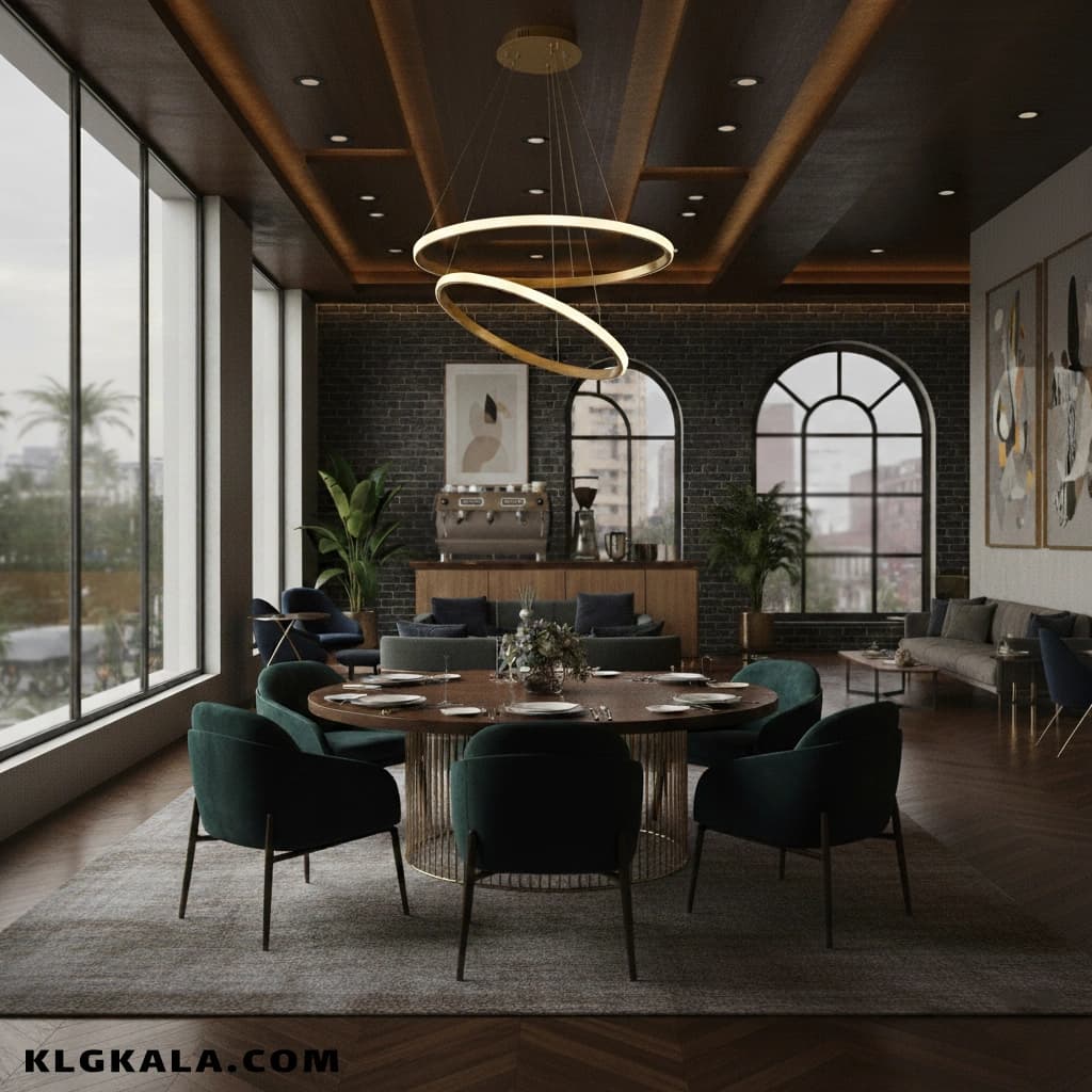 لوستر مدرن اس ام دی مدل حلقه ای دو طبقه قطر 70 – 50