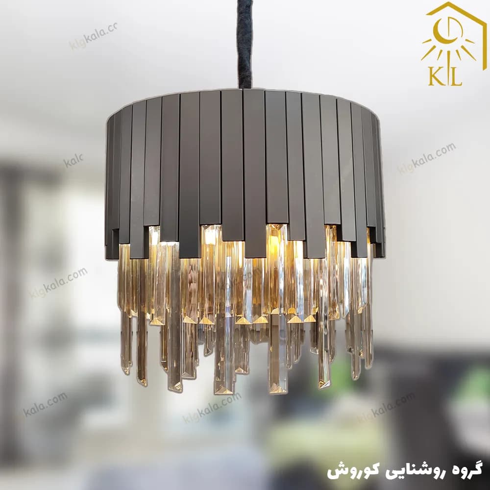 لوستر کریستالی کاردی مدل ناهید ( قابل انتخاب از قطر 30 تا 70 ) — تصویر ۳