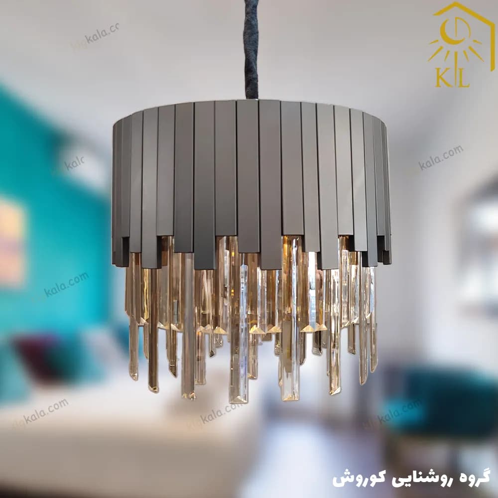 لوستر کریستالی کاردی مدل ناهید ( قابل انتخاب از قطر 30 تا 70 ) — تصویر ۲