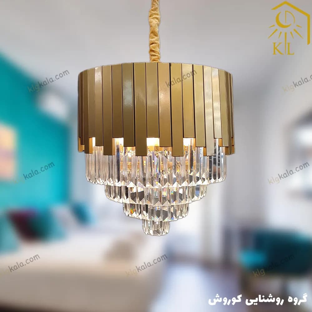 لوستر کریستالی کاردی مدل باران ( قابل انتخاب از قطر 30 تا 70 ) — تصویر ۴