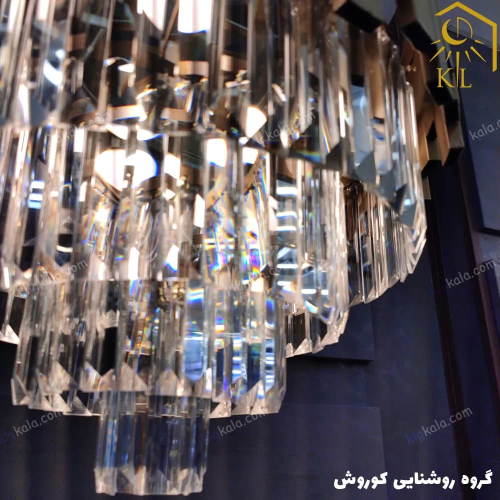 لوستر کریستالی کاردی مدل باران ( قابل انتخاب از قطر 30 تا 70 ) — تصویر ۵