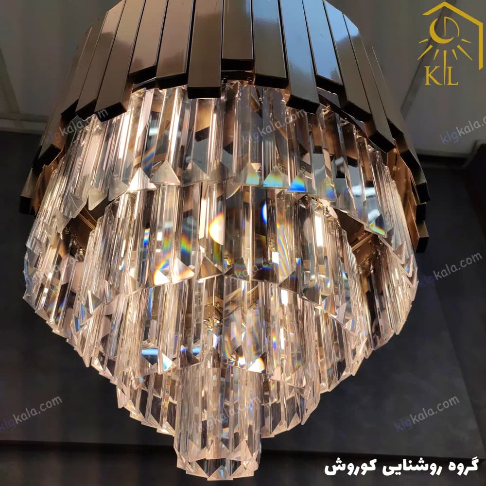 لوستر کریستالی کاردی مدل باران ( قابل انتخاب از قطر 30 تا 70 ) — تصویر ۶