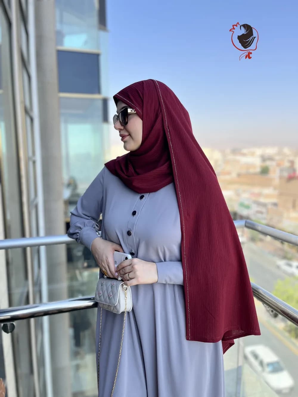 شال کشی نگیندار زرشکی — تصویر ۴