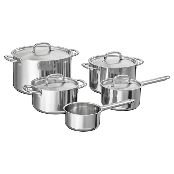 ست 9 تکه قابلمه استیل ایکیا مدل IKEA 365+ – (سایز بزرگ قابلمه دارای خط و خش) — تصویر ۶