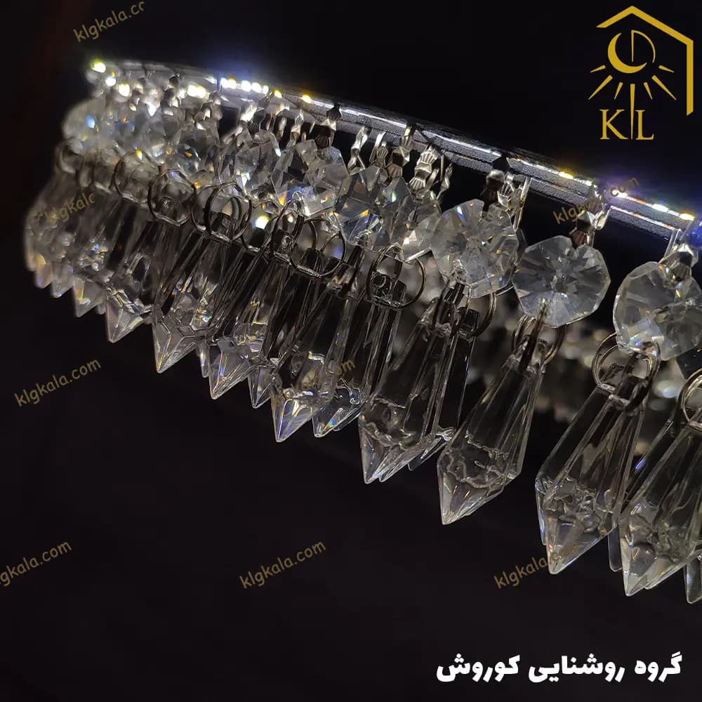 لوستر مدرن کریستالی میلوکس مدل آوا ( قابل انتخاب از قطر 30 تا 100 ) — تصویر ۲