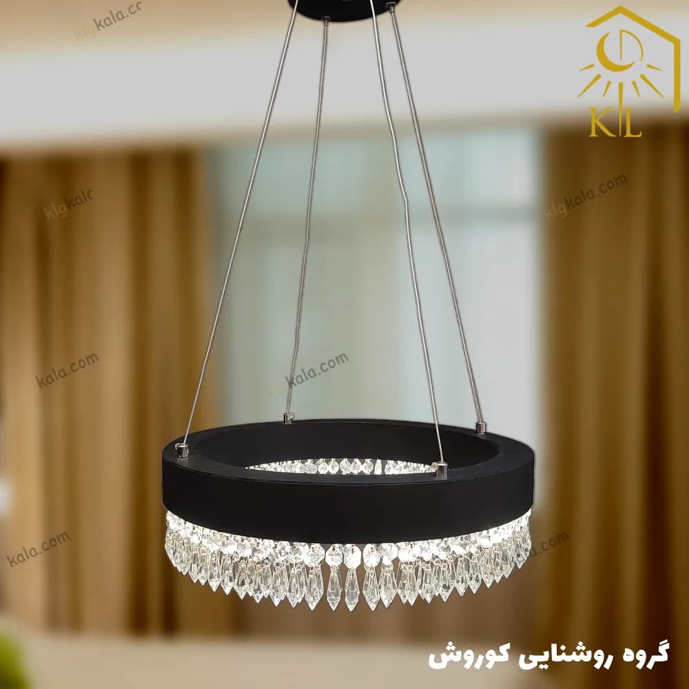 لوستر مدرن کریستالی میلوکس مدل آوا ( قابل انتخاب از قطر 30 تا 100 )