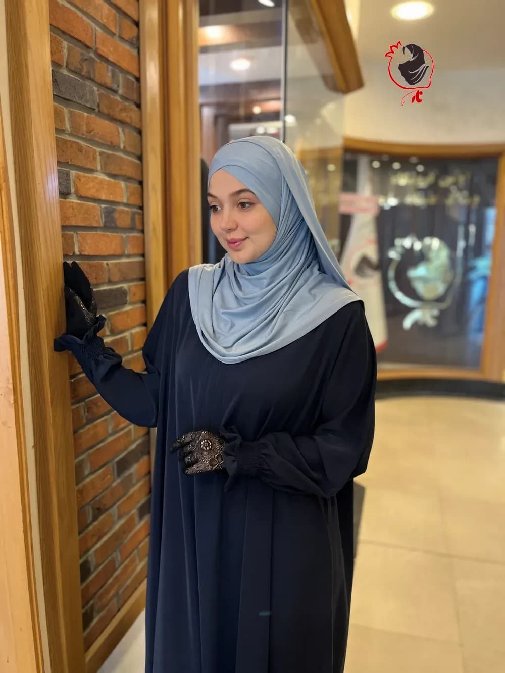 شال کویتی طوسی آبی