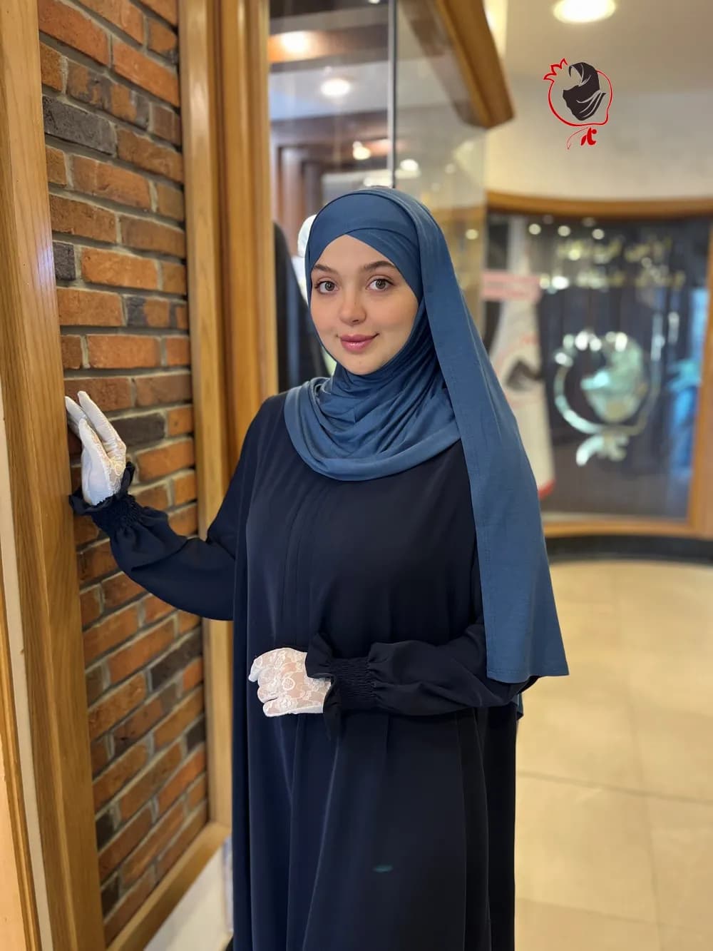 شال کویتی آبی جین — تصویر ۲