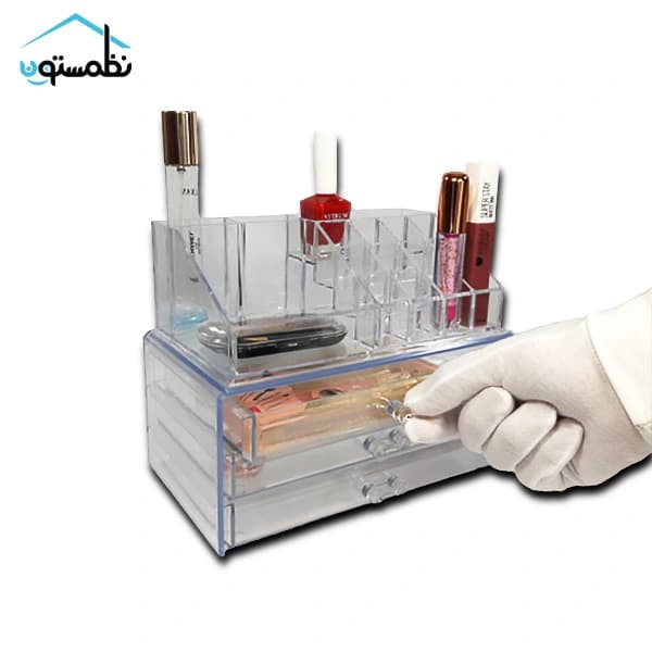 استند لوازم آرایشی سه کشو با رویه — تصویر ۸