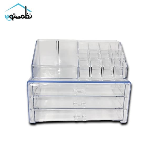 استند لوازم آرایشی سه کشو با رویه — تصویر ۴
