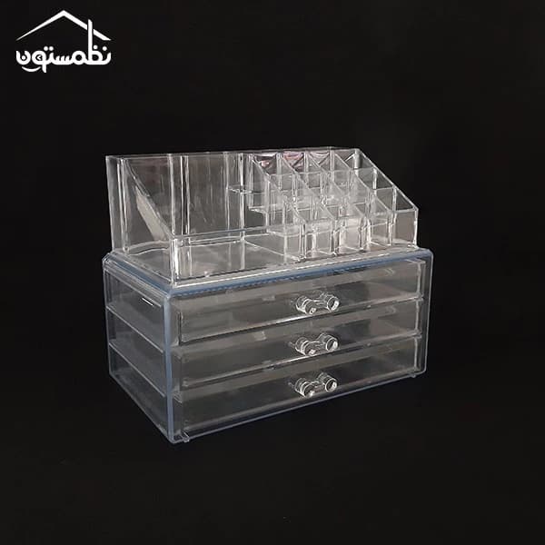 استند لوازم آرایشی سه کشو با رویه — تصویر ۲
