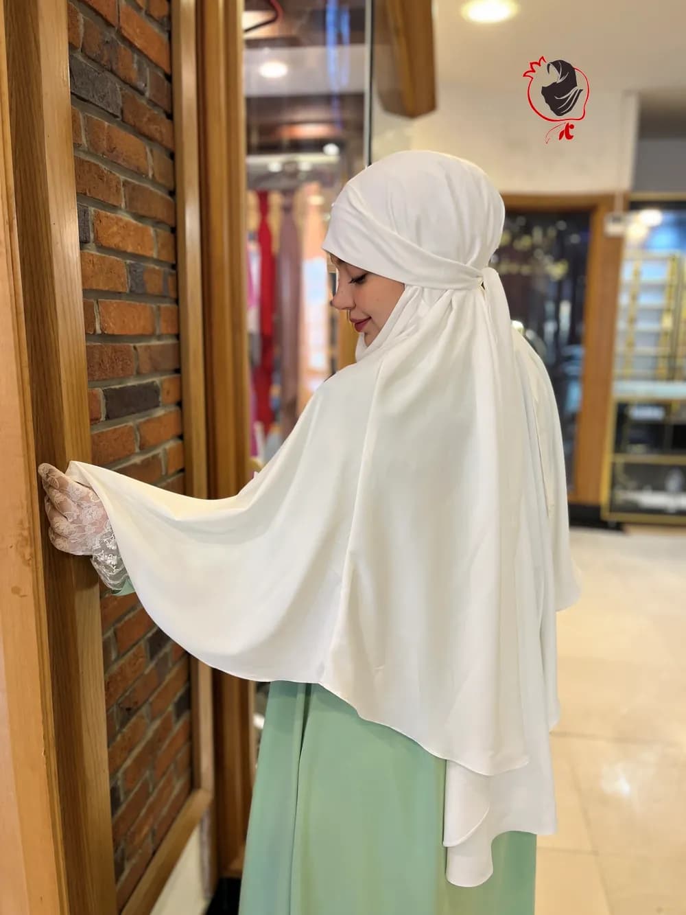 خمار ساده سفید — تصویر ۸