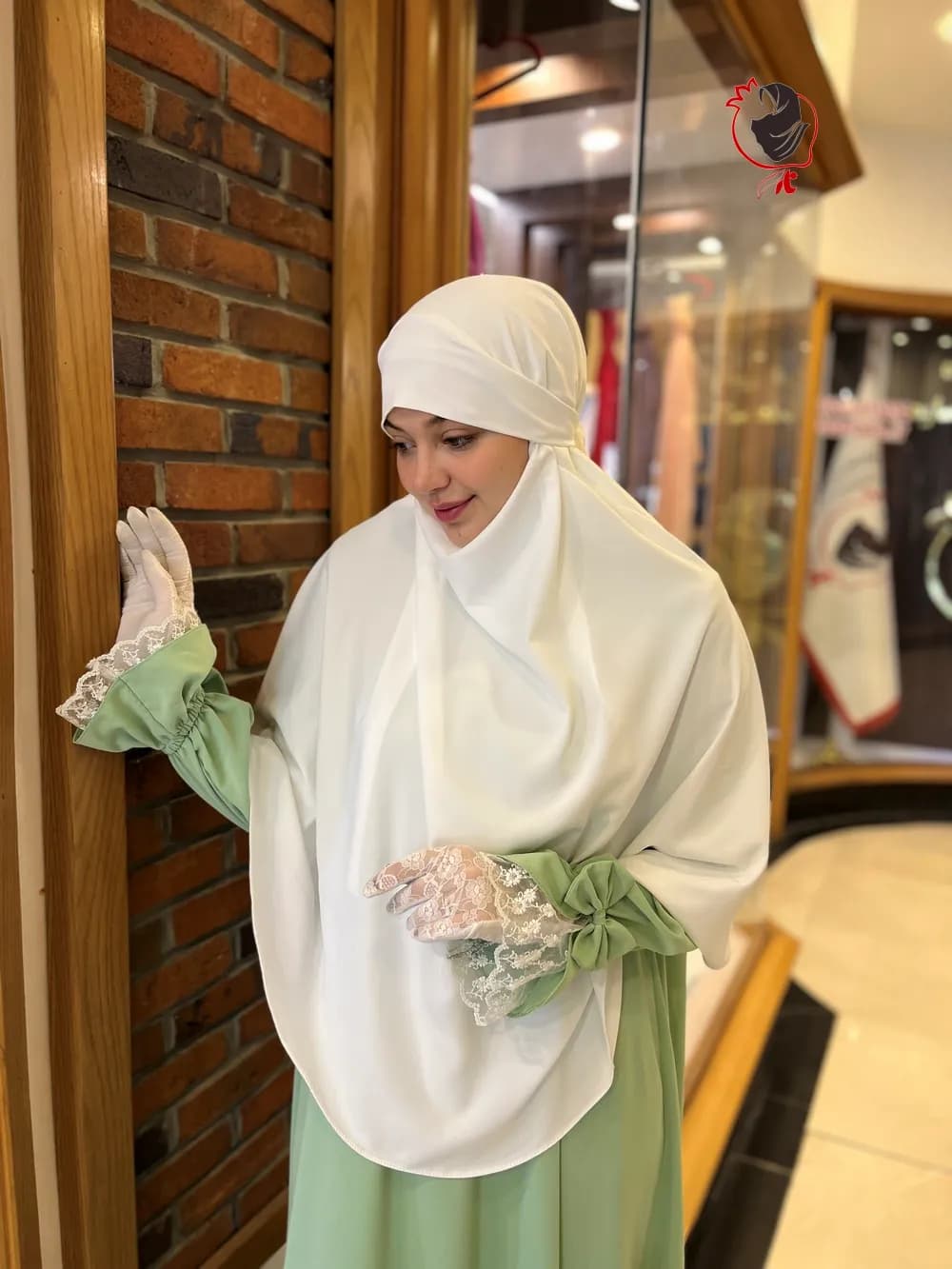 خمار ساده سفید — تصویر ۶