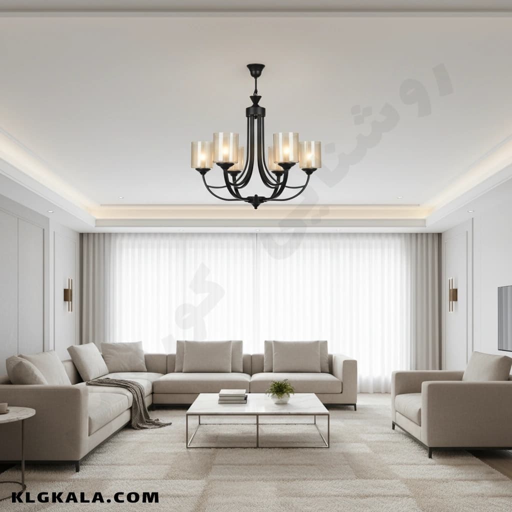 لوستر لهستانی مدل سهیل کد 5045 – قابل انتخاب از 3 تا 8 شاخه — تصویر ۲