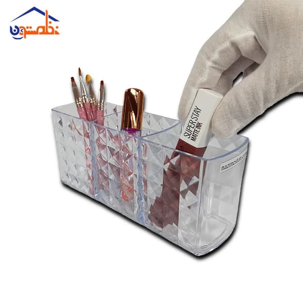 استند براش و آرایشی ۳ خانه طرح الماسی — تصویر ۸
