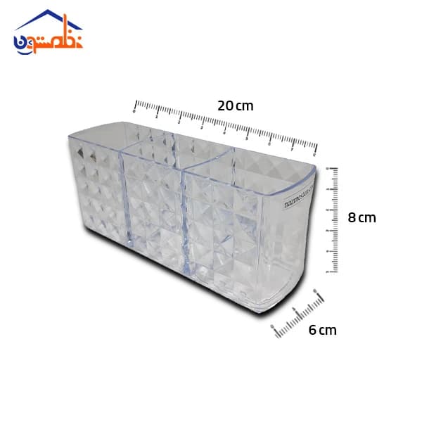 استند براش و آرایشی ۳ خانه طرح الماسی