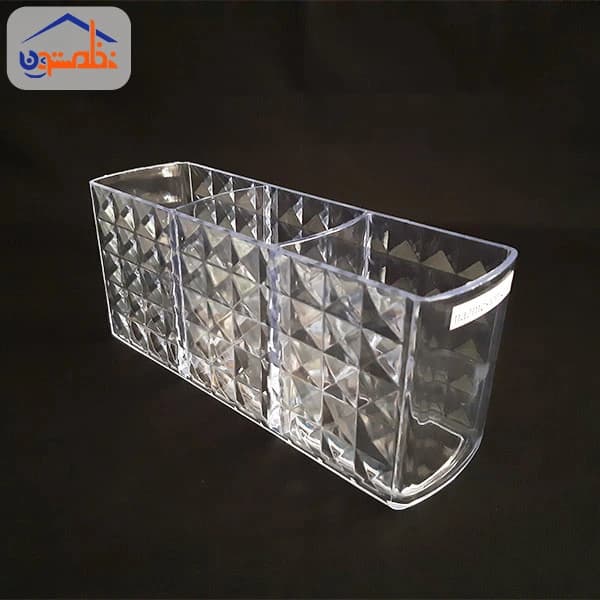 استند براش و آرایشی ۳ خانه طرح الماسی — تصویر ۲