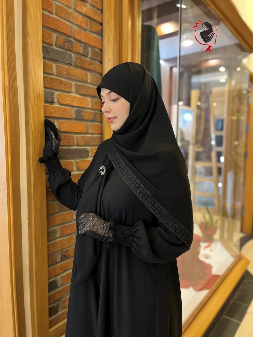 روسری مشکی مجلسی دانتل ستاره