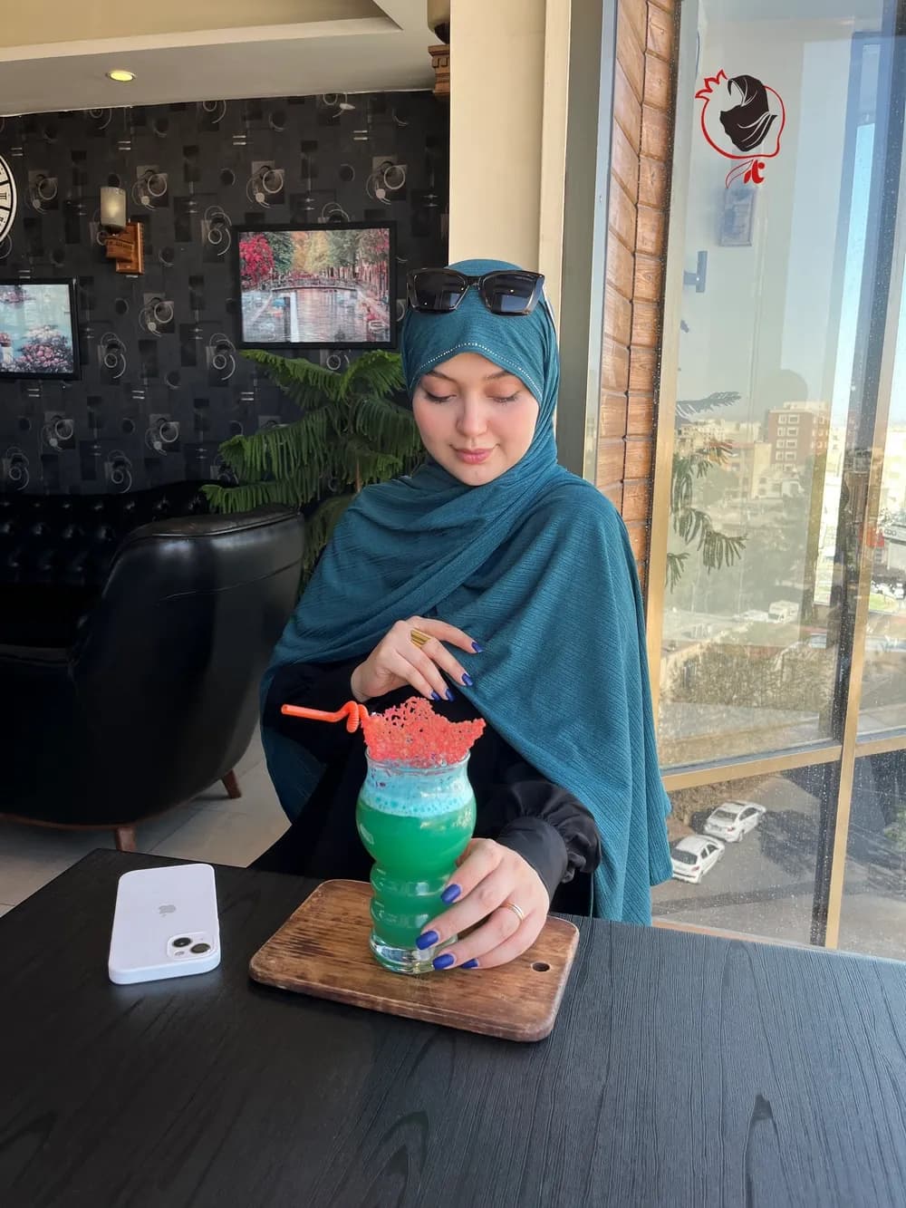 شال کشی نگیندار آبی کله غازی