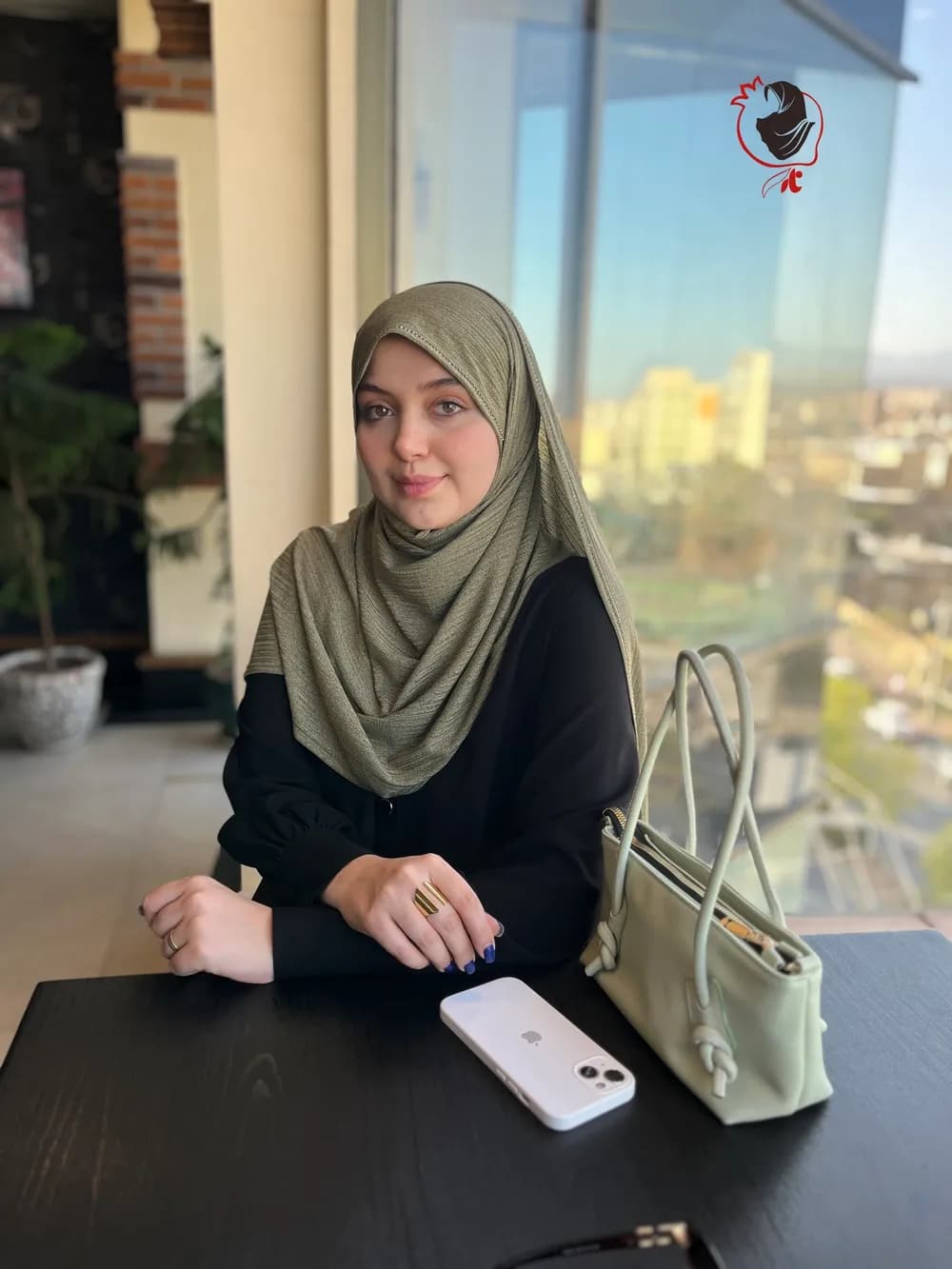 شال کشی نگیندار سبز کناری — تصویر ۲