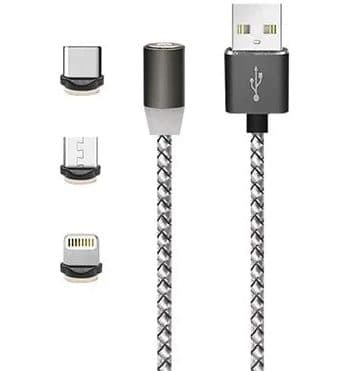 کابل تبدیل مغناطیسی USB به USB-C/لایتنینگ/Micro يسيدو مدل CA11 طول 1.1 متر / توان 2.4 آمپر Yesido