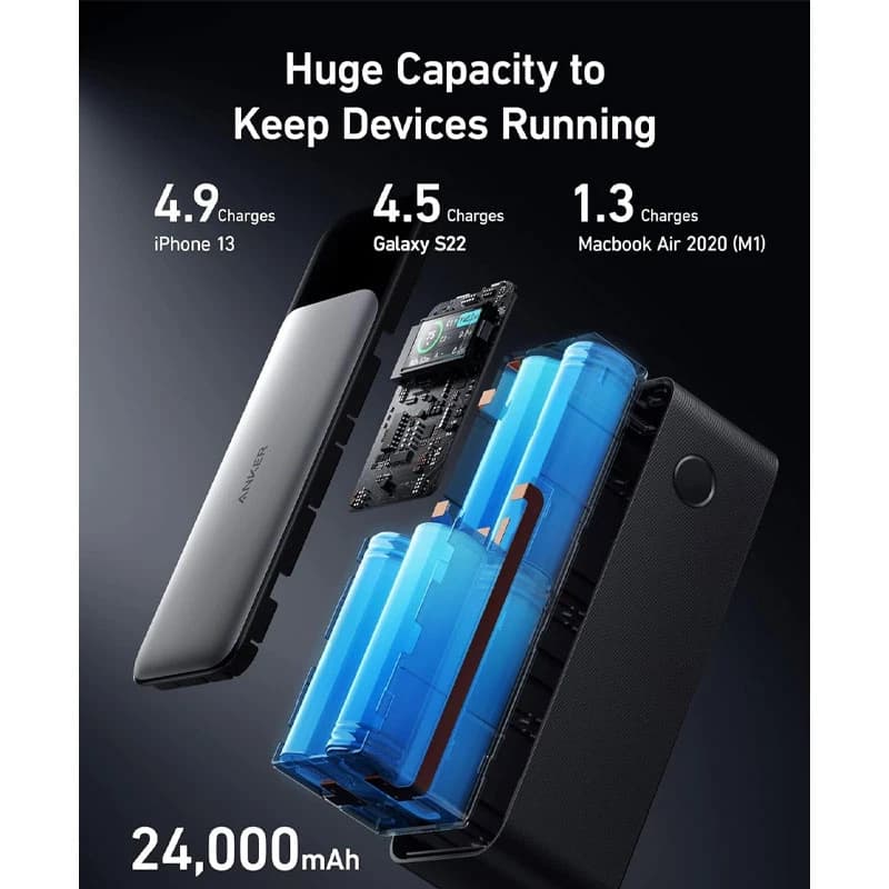 پاور بانک انکر 140 واتی با ظرفیت 24000 میلی آمپر Anker 737 Power Bank مدل A1289 — تصویر ۵
