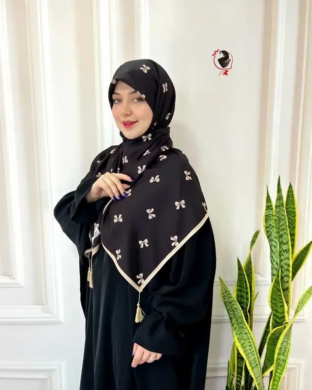 روسری سوپر نخ پاپیونی بادمجونی سیر