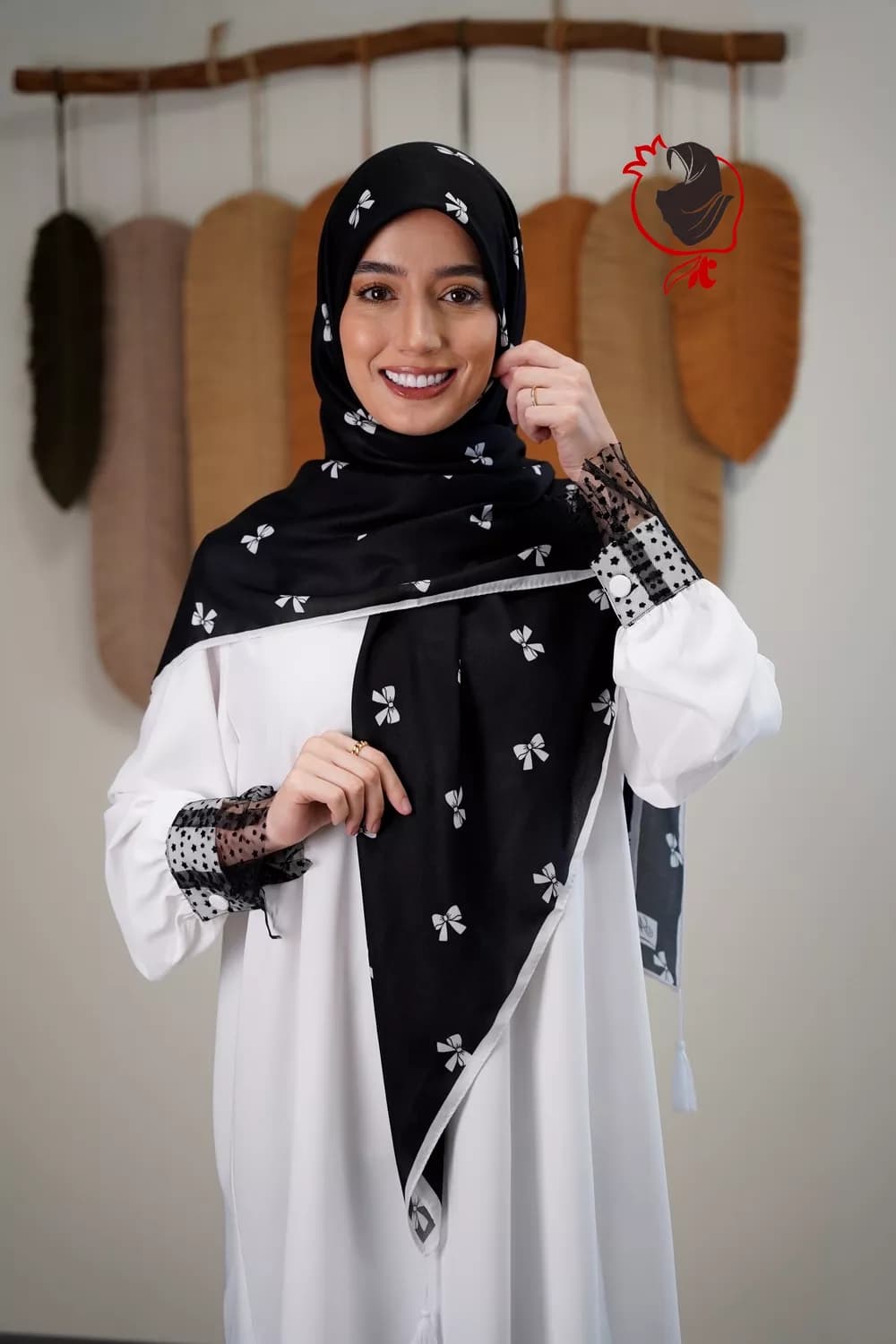 روسری سوپر نخ پاپیونی مشکی