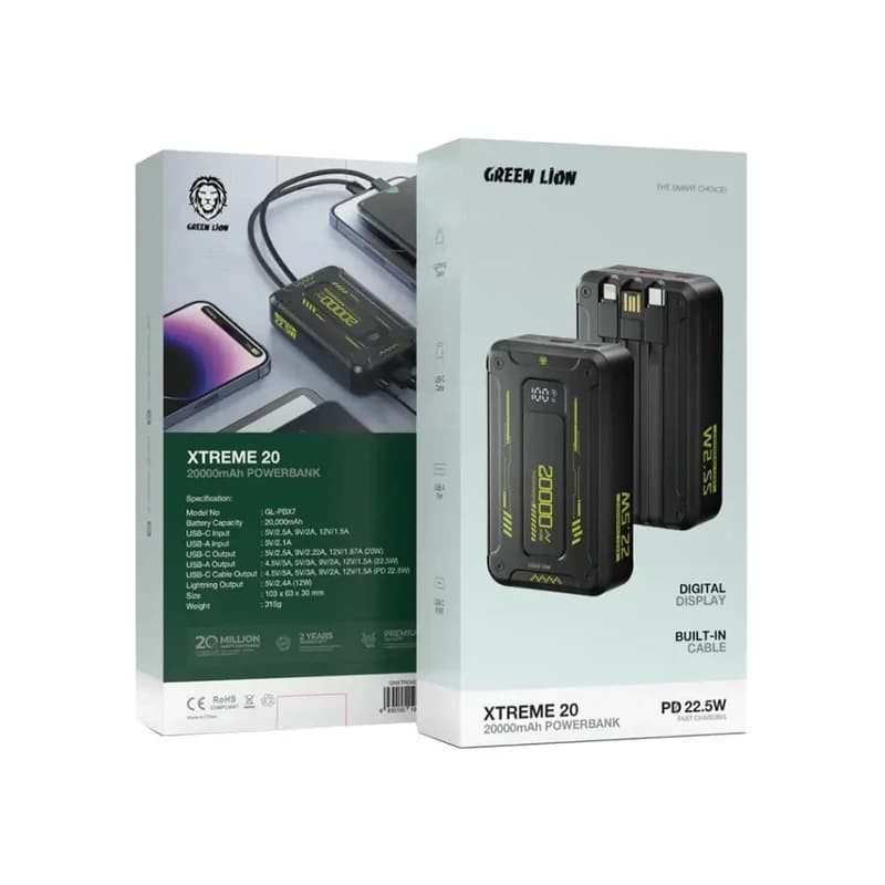 پاوربانک گرین لاین مدل Xtreme 20 ظرفیت 20000 میلی آمپر — تصویر ۲