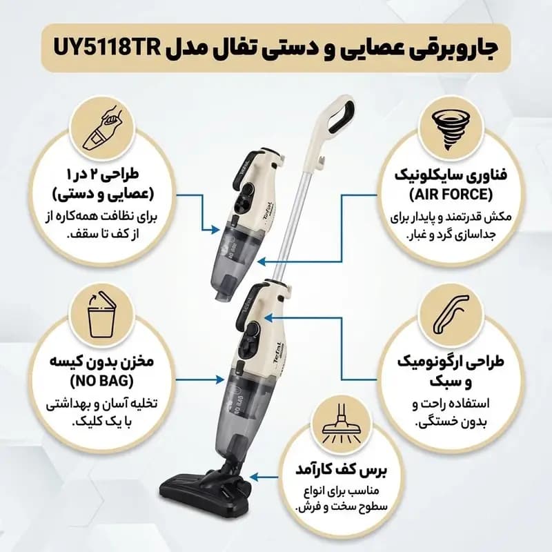 جارو پرتابل تفال مدل UY5118TR — تصویر ۴