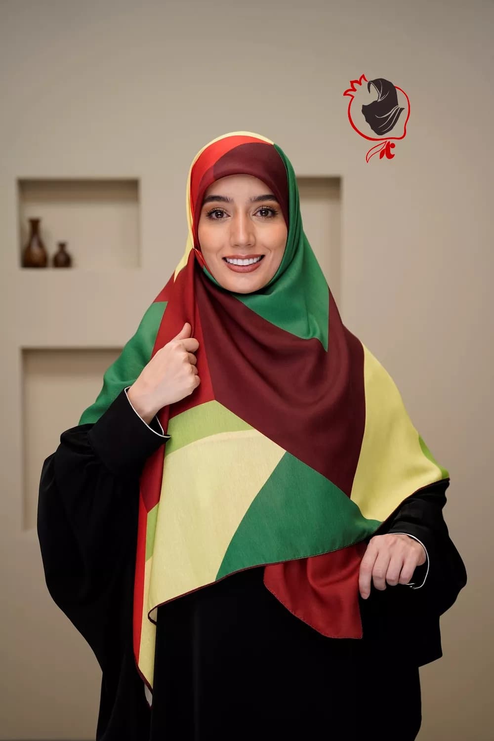 روسری سوپر نخ قواره بزرگ سبز