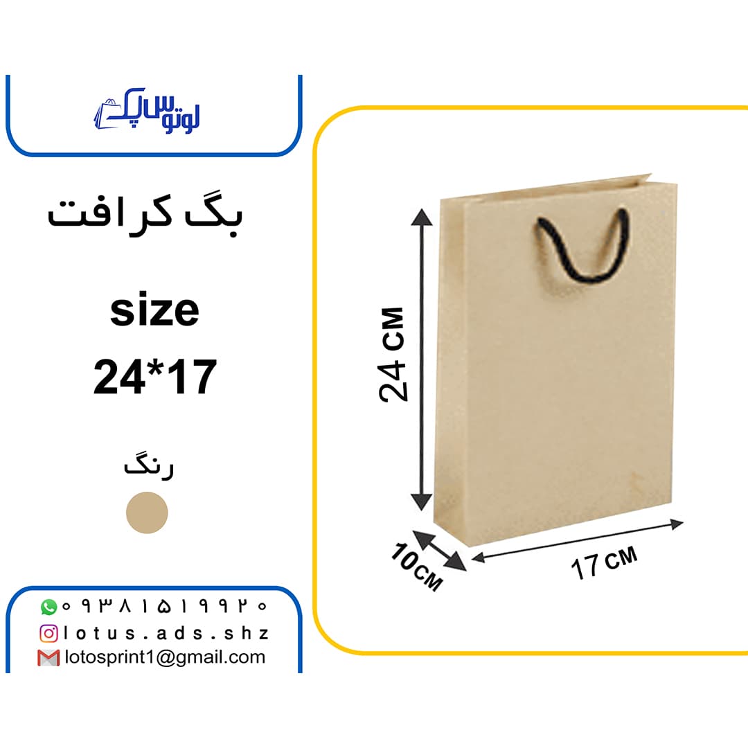 بگ شاپ کرافت سایز 24*17 عمودی 100 عددی