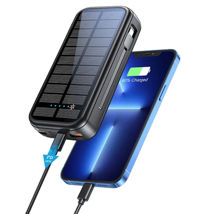 پاوربانک 16000mAh گرین لاین مدل Solar 2 GNPDSOLPB16 با پنل خورشیدی — تصویر ۹