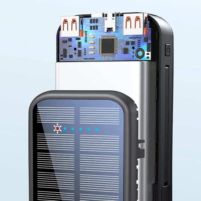 پاوربانک 16000mAh گرین لاین مدل Solar 2 GNPDSOLPB16 با پنل خورشیدی — تصویر ۶