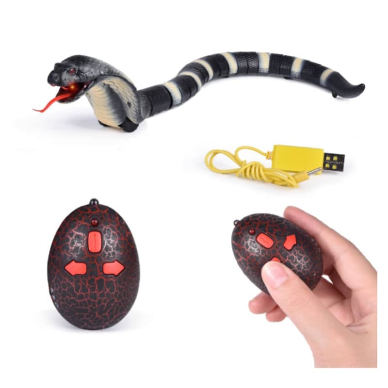 اسباب بازی ناب سل مدل مار کنترلی شارژی چراغدار طرح کبری کد NAJA KING COBRA — تصویر ۵