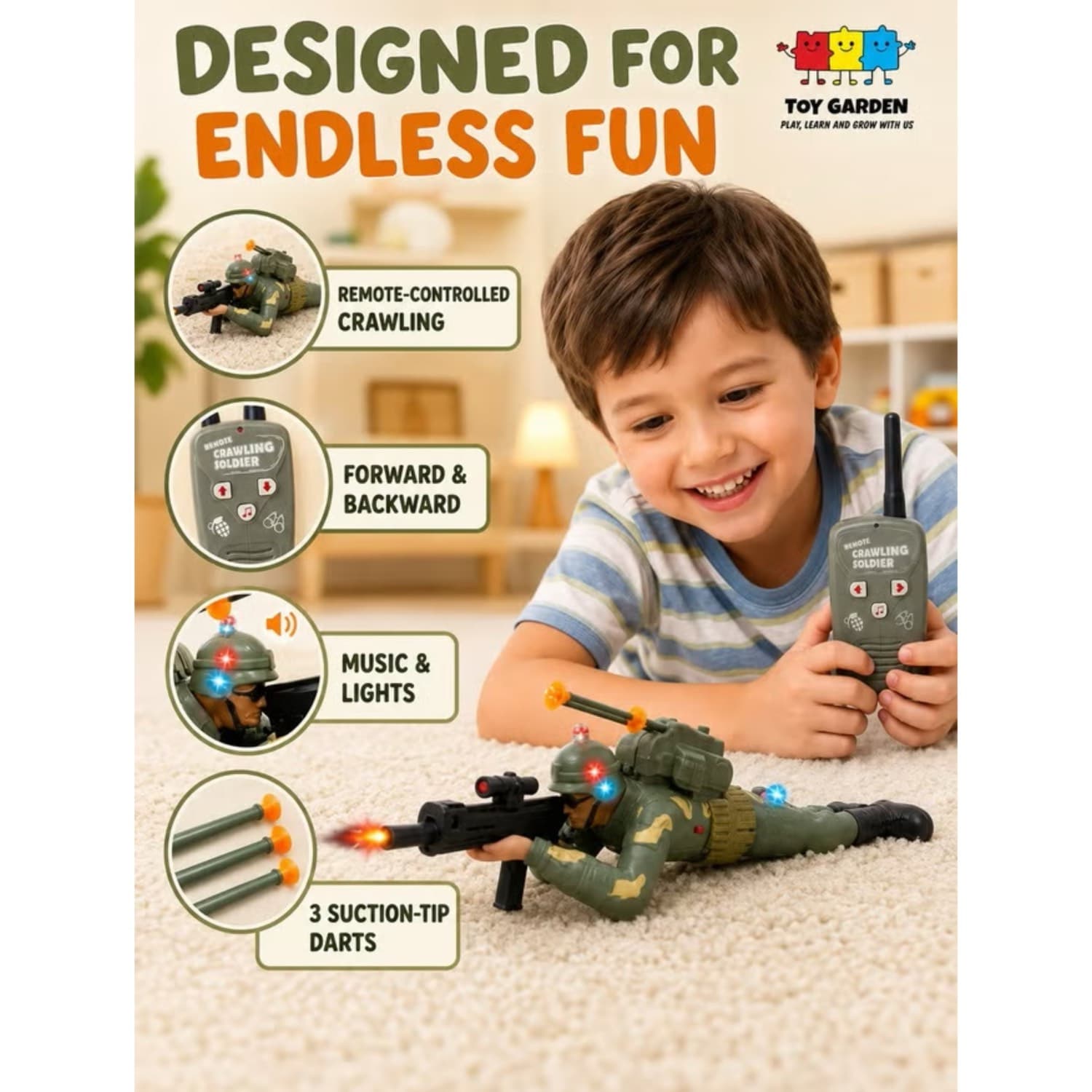 اسباب بازی جنگی ناب سل مدل کنترلی طرح سرباز سینه خیز کد FORCES REMOTE CONTROL SERIES — تصویر ۷