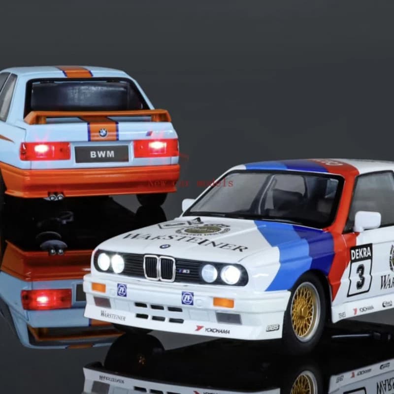 ماکت ماشین ناب سل مدل بی ام و فلزی چراغدار BMW E30 M3 NAAB002 به همراه جاسوییچی — تصویر ۳