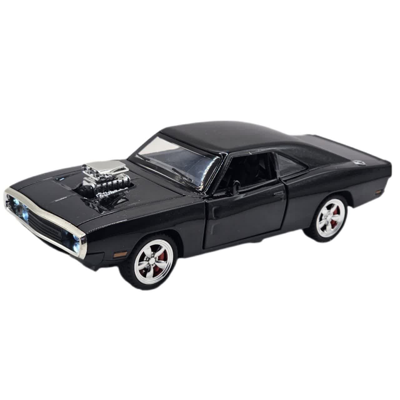 ماکت ماشین بازی ناب سل مدل دوج چارجر فلزی موزیکال چراغدار عقب کش کد Dodge Charger Metal Musical Pull Back