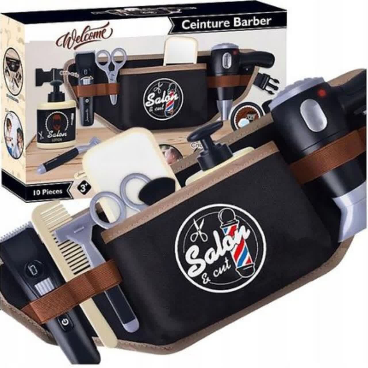 ست اسباب بازی ابزار ناب سل مدل آرایشگری پسرانه مدل 10تکه کد10PCS CEINTURE BARBER همراه با کیف کمری — تصویر ۵