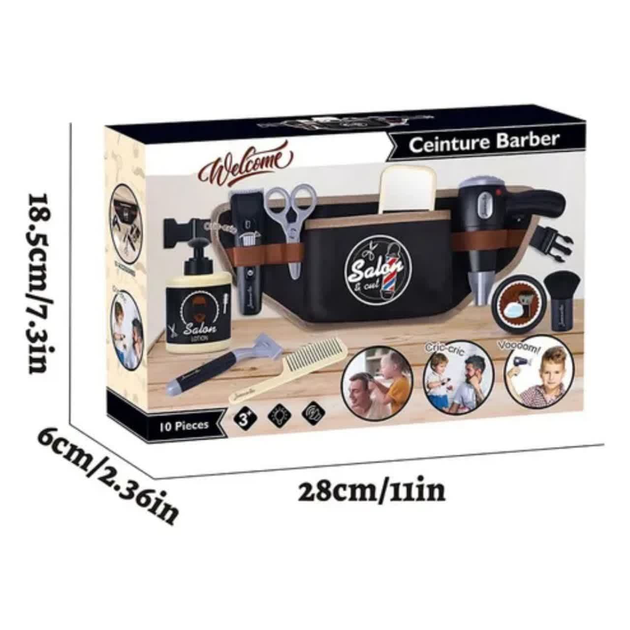ست اسباب بازی ابزار ناب سل مدل آرایشگری پسرانه مدل 10تکه کد10PCS CEINTURE BARBER همراه با کیف کمری — تصویر ۴